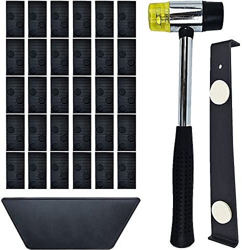 Laminate Wood Flooring Installation Kit with Tapping Block, Pull Bar, Mallet and 30 Spacers (A Plus)