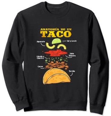 Anatomy of a Mexican Taco Sudadera