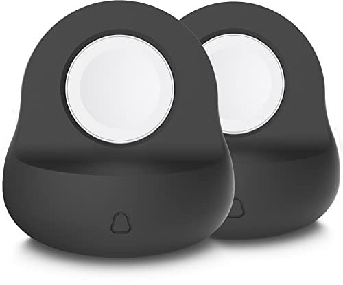 Auyuiiy Charger Stand Silicone Dock Holder Compatible with Apple Watch Series 8/Ultra/SE2 (2022)/7/6/SE/5/4/3/2/1 (49/45/44/42/41/40/38mm) Supports Nightstand Mode 2 sets (Black)