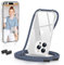 GOODVISH Handykette Kompatibel mit iPhone 14 Pro Max 6,7 Zoll, Necklace Hülle mit Band Handyhülle für zum Umhängen, Transparent Case mit Schnur, Kameraschutz und Bildschirmschutz, DunkelBlau
