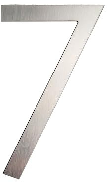 GUIZZO Creart - Numero Civico Esterno e Numeri Civici Esterni con Lettera in Acciaio Inox, Targa Personalizzata Made in Italy, Targhetta Personalizzata Porta Ingresso per Uso Esterno - 7, 4.9x8H cm
