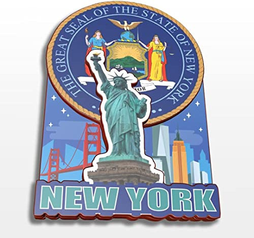 Kühlschrankmagnet, Motiv: New York City, USA, Amerika, Holzkollektion, 3D-Holz, handgefertigt, Reise, Stadt, Souvenirs, Kühlschrankmagnet, Heimdekoration, Geschenk, 187