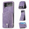 ZCDAYE Hülle für Samsung Galaxy Z Flip 4 mit abnehmbarem Kartenhalter, PU Leder Samsung Z Flip 4 Handytasche Handyhülle Klapphülle für Samsung Galaxy Z Flip 4 Case, Lila