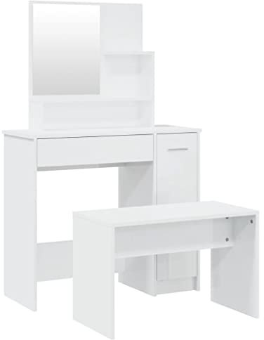 vidaXL Schminktisch-Set Weiß 86,5x35x136 cm