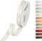 Halbach Seidenbänder Weihnachtsband 15 mm x 18 m Geschenkband für Weihnachten zum Einpacken von Geschenken, Schleifenband mit Sternen in Gold bedruckt und Lurexkanten, Farbe: Creme