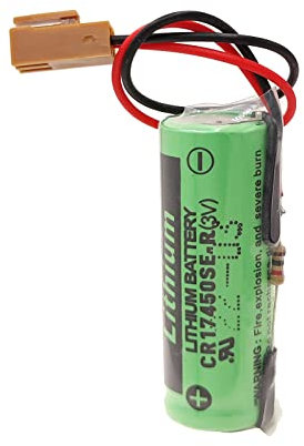 zoyfayl CR17450SE-R(3V) PLC Battery with Resistance and Plug for SANYO CR17450SE-R(3V) FANUC A98L-0031-0012 PLC Battery (1 Pack)