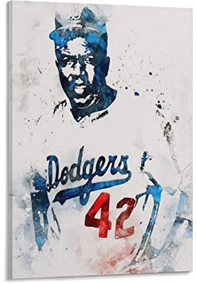 XINGSHANG Jackie Robinson Sport-Poster, Kunstdruck, Wandfoto, Farbe, Poster, hängendes Bild, Familiendekoration, 40 x 60 cm