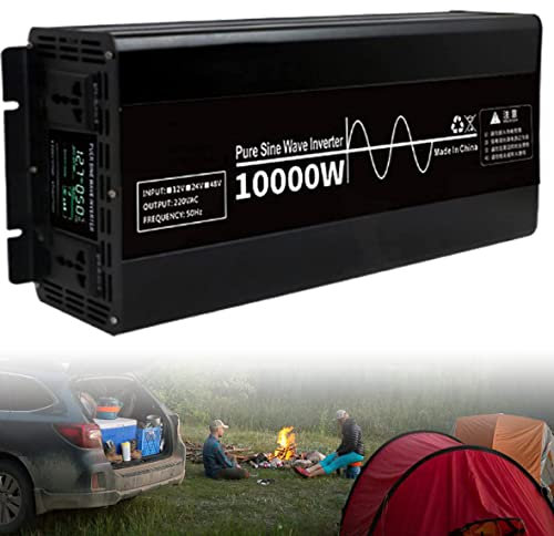 10000W Pure Sine Wave Inverter Power Converter, DC 24V 48V to 220V, for Home RV Camping Van Life Off Grid (24V)