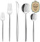 Bestdin Juego de cubiertos para 12 personas, 60 piezas, de acero inoxidable, con cuchillo, tenedor, cuchara, acero inoxidable, apto para lavavajillas.