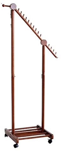 PIPONS Freistehender Kleiderständer Freistehender Kleiderständer, Multifunktions-Gummiholz, Schräger Stangentyp, Schalhalter Garderobenständer Eingangsbereich (Color : B, Size : 45 * 45 * 155CM)