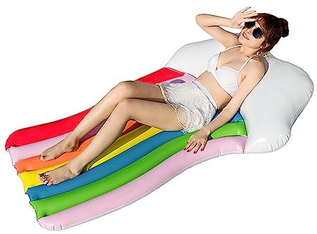 Flotadores inflables para piscina 160 cm Arco iris inflable Piscina Flotador Cama Hamaca de agua Flotador Tumbona Cama de playa Natación Flotador Adultos Colchón for montar Hamaca flotante para piscin
