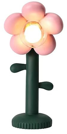3W Kreative Blumenform Tischlampe Mädchenschlafzimmer Schreibtischlampe Modern Dekorativ Wohnzimmer Tischlampe Mädchenzimmer Lampe Nachttisch Nachttischlampe (Pink 1,Neutral light)