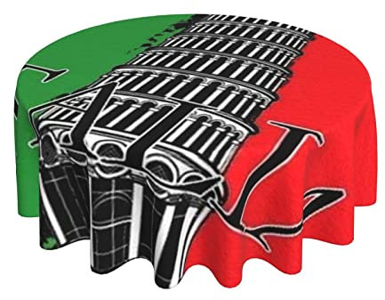 Gartentischdecke Italienische Flagge des Pisa-Turms.Jpg Rund Wachstuch Pflegeleicht Garten Tischdecke 152Cm Für Terrasse Garten Jubiläum