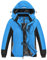 MoFiz Winterjacke Jungen Skijacke Warm Innenfutter Kinder Wasserdichte Winddichte Parka Outdoor Softshelljacken mit Abnehmbare Kapuze Blau/Schwarz L (DE152-164)
