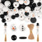 WINKIO 120 Stück Weihnachten Holzperlen Natur, 20mm Schneemann Holzkugeln mit Hanfseil, Deko Weihnachten Holzperlen mit Gesicht für Weihnachten Deko, DIY-Basteldekoration, Winter-Dekorationen