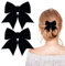 BOFUNX 2 Stücke Haarschleife Schwarz Haarspange mit Schleife Samt Haarklammer Schleife Haarschmuck für Mädchen Damen