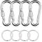 Lot de 4 petits mousquetons M6 en acier inoxydable - Mousquetons à visser - Mousquetons - Mousquetons - Mousquetons - Mousquetons - Accessoires de camping