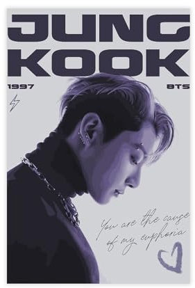 AmAzwi K-Pop BTS Jungkook Poster auf Leinwand, 8 Stück, Schlafzimmer-Dekor, Sportlandschaft, Büro, Raumdekoration, Geschenk, ungerahmt: 20 x 30 cm
