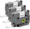 Pristar 3x Kompatibel mit P Touch HSe-241 HSe241 Schrumpfschlauch Schwarz auf Weiß Etikettenband HSE 17,7mm x 1,5m für Brother PT-E500VP PT-E550WVP PT-P700 PT-P950NW PT-D460BT PT-D600VP PT-E560BTVP