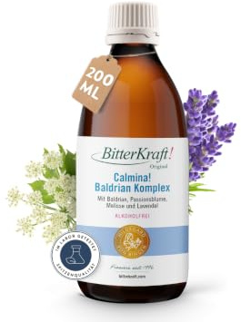 Calmina! Baldrian-Lavendel Tropfen 200 ml – alkoholfrei mit Melisse & Passionsblume – vegan & ohne Zusatzstoffe - Pflanzliche Entspannungsformel - Made in Germany
