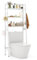 COSTWAY Over Toilet Storage Unit, 3-Tier Freestanding Bathroom Shelf Space Saver Organizer with Toilet Paper Holder, 2 Hooks and Adjustable Bottom Bar, Metal Frame Over The Toilet Storage Rack (White)