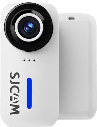 SJCAM C110+ Standard Combo, 4K Pocket Action Camera, 170° FOV, 6-Axis Stabilization, Mini Body Cam, Waterproof, Wearable, Portable POV, Built-in Spkr & Mic for Vlogging, with Helmet Mount Kits, White