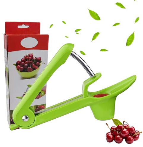 Kirschkernentferner, Kirschentkerner, Edelstahl Entkerner Kirschen, Kirschentsteiner Obstentkerner Cherry Corer Entferner, Hand Fruit Entkernen, Kirschenentkerner, für Kirsche Obstbeere (M2)