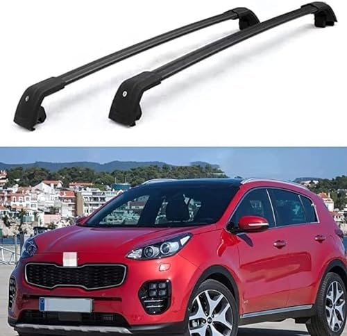 JUNYEW Dachgepäckträger Dachträger für Kia Sportage (QL, QLE) 4th 2015-2020 -Aluminium (2 Stücke) Integrierte Dachreling Tragkraft 75 Kg Vormontiert Inklusive Schloss,P