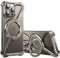 PANPHEN Minimalist Phone Case Compatible with iPhone 15 Pro Max, 360° Rotation Kickstand Aluminum Metal Frameless Design Bumper Z Case, Protective Shock Grade Shell, Natural Titanium