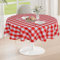DWCN Karierte Tischdecke Rund 140cm Tischdecke Outdoor Tischdecke Abwaschbar Wetterfest Fleckschutz Wasserdicht Tischdecke für Draußen Picknick Esszimmer Garten Party Hochzeiten, Rot und Weiß