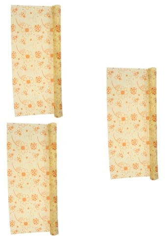 Healeved 3rolls Organic Cotton Beeswax Wraps Reusable Food Covers Pure Beeswax for Food Preservation