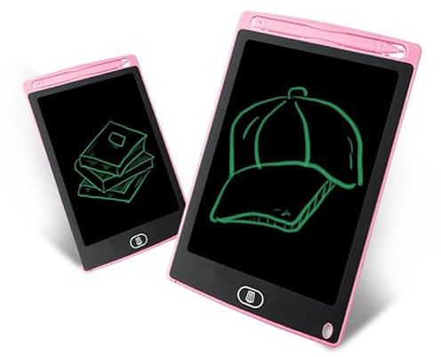 Tablettes d'écriture et de Dessin pour Enfants, Écran 8,5 Pouces Rose Bleu Rouge Vert Noir (Rose, 8.5)
