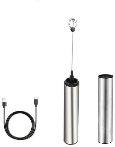 Espumador de leche eléctrico portátil recargable por USB, espumador de leche de mano, licuadora de bebidas de alta velocidad, batidora de café, batidor de huevos (juego de recarga USB)