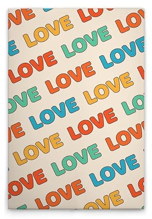 A.S. Création Leinwandbild Buntes Retro Bild Love - Wandbild in Bunt, Creme - 80 x 120 cm - DD132744