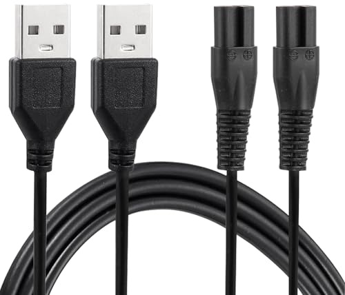 2Pcs USB Charger Cable, Water Flosser Beard Trimmer Shaver Power Cord | Electric toothbrush, portable razor, data sync, practical wire, tangle free, 3.3ft length, replacement accessory