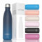 WATERSY Stainless Steel Insulated Water Bottle, Double Walled Metal Vacuum Flask Keep 24 Hrs Cold & 12 Hrs Hot Thermal Metal Sports Bottles 500ml BPA Free for Outdoor, Work, Gym, School (Deux Teal)