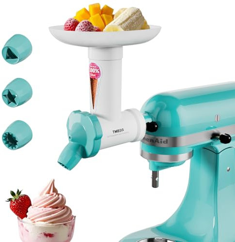Tmbeg Dairy Free Ice Cream Maker Attachment for KitchenAid Stand Mixer, Frozen Yogurt and Sorbet Maker, Soft Serve Dessert Machine, Dishwasher Safe for Kitchen aid Ice Cream Attachment