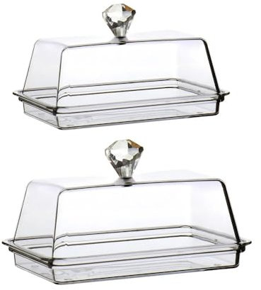Lizhuzhuzs28 Beurrier Transparent Butter Dish with Lid Kitchen Accessories Cheese Box Storage Tray Boîte à Fromage