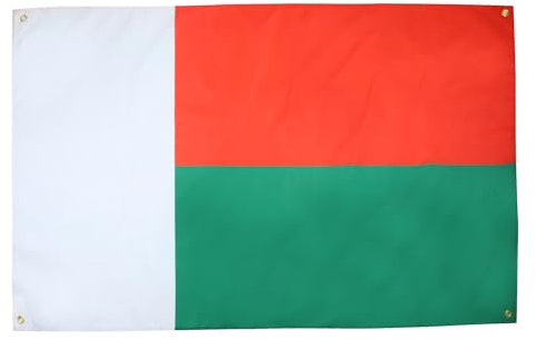 AZ FLAG Drapeau Madagascar 150x90 cm avec 4 oeillets, Pavillon Malgache pour balcon ou mur