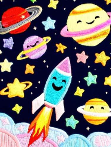 Space Explorer Notebook: Pastel Rockets & Smiling Planets: Creative Kids Journals Series