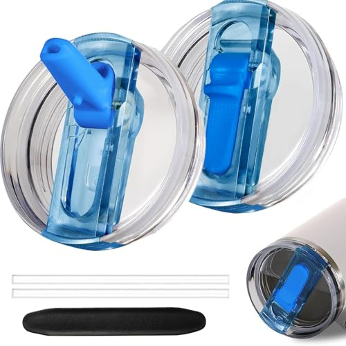 Stanley cup Deckel, 2 Stück Ersatzdeckel für 40oz Becher, Wiederverwendbarer Auslaufsichere und Staubdichte Tumbler Stanley Deckel