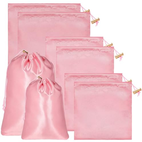 Spielzeug-Aufbewahrungstaschen, 6 Stück, hochwertige Satin-Seide mit Kordelzug, verstellbare Mikrofaser-Spielzeug-Organizer-Tasche, Geschenktasche, faltbare Ditty Tasche für Damen, Herren, Spielzeug