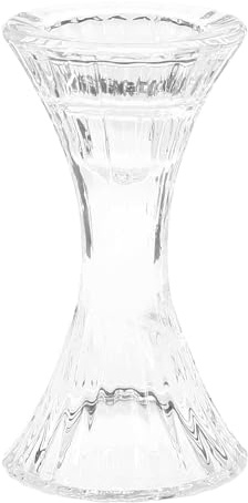 Kerzenhalter Glas Rund Kristall Stabkerzenhalter 7cm 13cm 2er Set