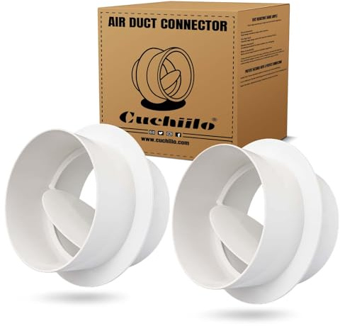 6 Inch Backdraft Damper, 1 Way Air Flow Stopper ABS Duct Connector Accessory Ducting Pipe Non Return Valve Backdraft Damper 6in Draft Blocker Ventilation Duct Check Valve （2PCS）