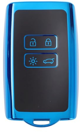 Hihaha Blue TPU Silicone Car Key Case for Dacia Duster 3 SUV 2024-2025 - 4 Buttons Remote Control Key Fob Case