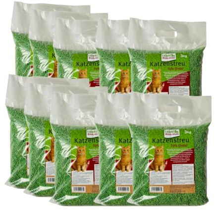 Denny BioAnimals® Tofu Katzenstreu 30 kg/80L (10 Säcke je 3 kg) – Schnell klumpend & staubfrei – 100% pflanzlich, biologisch abbaubar – Leichtes Klumpstreu mit Geruchskontrolle, im WC entsorgbar.