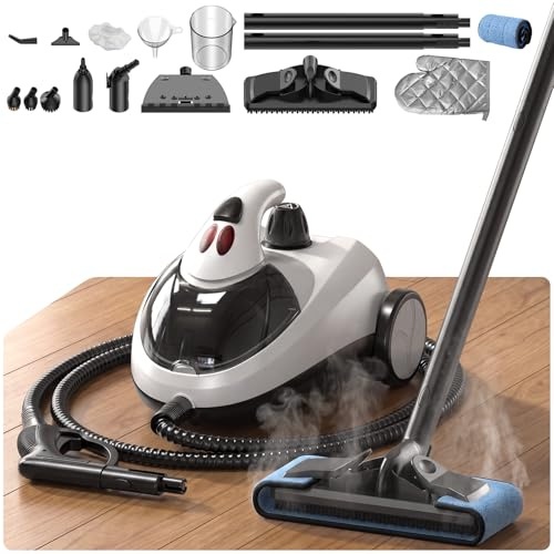Steam Cleaner, 2000W Multipurpose Steam Cleaner Handheld, 60 Minute Runtime, 135°C High-Temp, 17.5 ft Total Reach, 16-in-1 Portable Steamer for Home, Tile, Carpet, Furniture