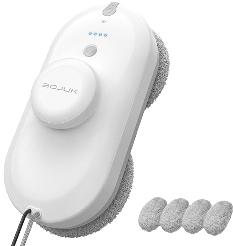 Robot Window Cleaner with Auto Spray, 5000Pa Suction for Glass and Mirrors | Auto Path Planning, Smart Edge Detection, Power Failure Backup, for Shower Screens, Patio Doors and Conservatory Windows