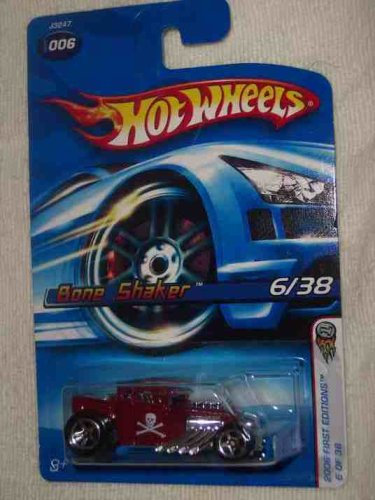 Hot Wheels First Editions 2006 #6 Bone Shaker Red #2006-6 Tapis de voiture de collection