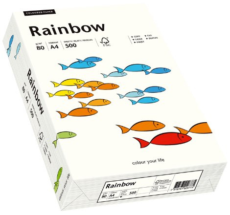 Papyrus 88042226 Druckerpapier Rainbow 80 g/m², A4 500 Blatt naturweiß